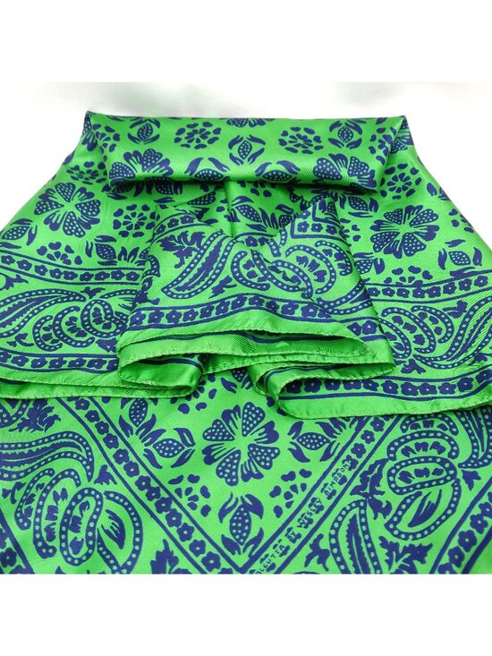 Vintage Wesley Simpson Scarf Silk Floral Paisley Green Blue 31\